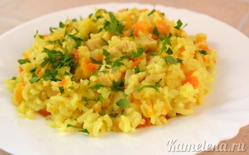 Рис с куриным филе и овощами
