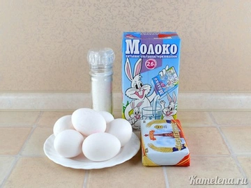 Как приготовить Пышный омлет на молоке с яйцом рецепт пошагово