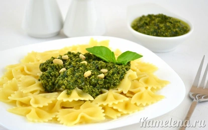 Рецепт - Спагетти с соусом «Песто» (подробный)