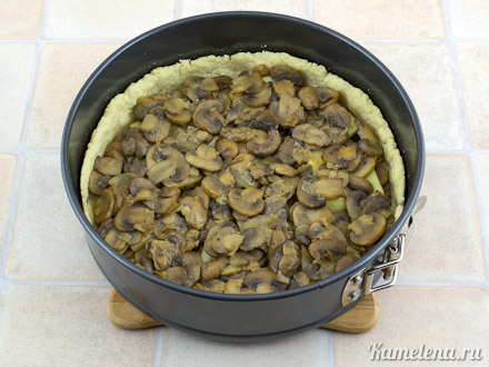 Закусочный пирог с грибами, сыром и сметаной рецепт с фото пошагово
