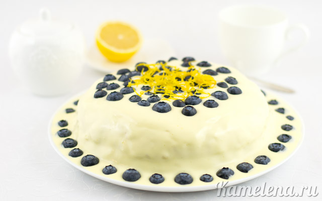 «Ангельский» бисквитный торт с лимонным кремом