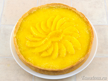 Нежный пирог с творогом и апельсинами