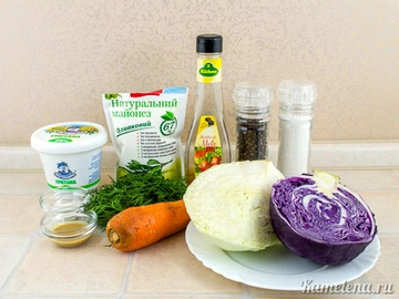 Рецепты салатов из краснокочанной капусты с майонезом
