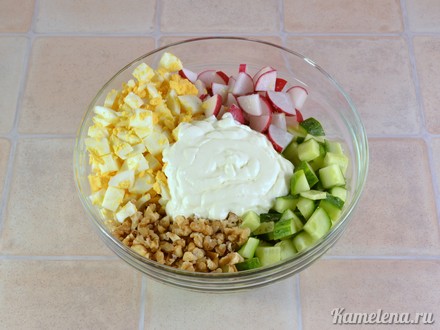 Салат из огурца, редиса и яйца – пошаговый рецепт приготовления с фото
