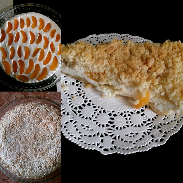 Рецепт приготовления творожного пирога с песочной крошкой
