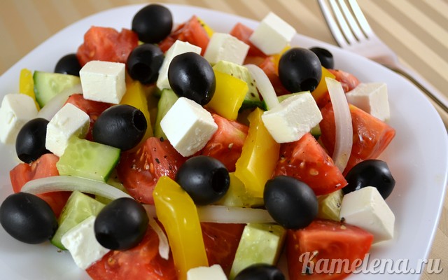Greek Salad — step-by-step recipe with photos — Kamelena