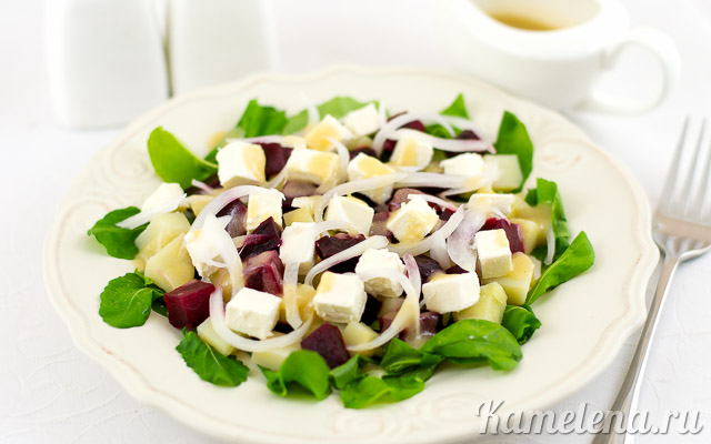 Beet Salad with Brynza — step-by-step recipe with photos — Kamelena